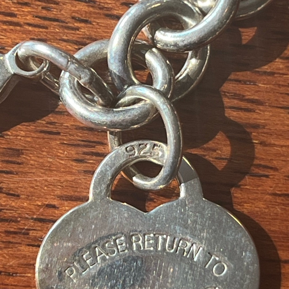Tiffany & Co. Sterling Silver 925 Heart Tag Bracelet Vintage - Picture 4 of 9